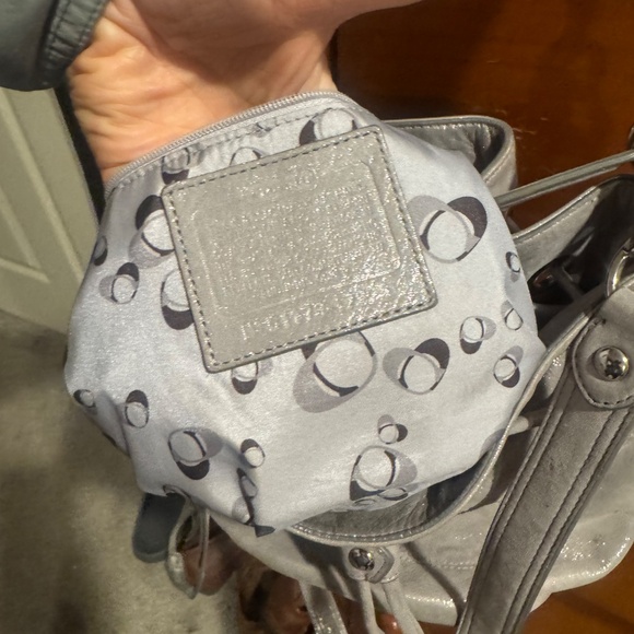 Coach Poppy Metallic Blue Crossbody Purse - Picture 5 of 10